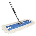 Nine Forty 18" Premium Cotton Dust Mop Kit - Heavy Duty Mop Head with Handle for Industrial, Commercial, and Residential Cleaning - Dry Floor Duster for Hardwood Surfaces - White