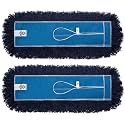 Nine Forty 2-Pack 36-Inch Premium Nylon Dust Mop Replacement Head - Heavy Duty Refill for Industrial, Commercial, and Residential Cleaning - Dry Floor Duster for Hardwood Surfaces - Blue (2-Pack)