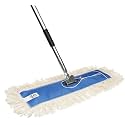 Nine Forty 48" Premium Cotton Dust Mop Kit - Heavy Duty Mop Head with Handle for Industrial, Commercial, and Residential Cleaning - Dry Floor Duster for Hardwood Surfaces - White