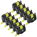 NineLeaf 10 Pack Compatible for Brother P-Touch TZe-641 TZe641 TZ-641 TZ641 TZ Tape 3/4 Inch 18mm 0.7 Laminated Black on Yellow Label Maker Tape Refills for PT-D400 PT-D410 PT-D600 PT-D610BT PT-D460BT