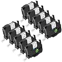 NineLeaf 10PK 18mm Label Tape Compatible for Brother P-Touch TZe-241 18mm 0.7'' Laminated White TZe241 TZ-241 3/4'' Black on White TZe TZ Tape for Ptouch Label Maker PT-D400 D410 D460BT D600 D610BT