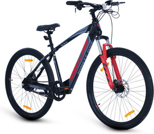 ninety one meraki 6ah battery 250watts ip65 bldc motor front suspension  alpha red black 275 inches single speed lithium-ion li-ion electric cycle