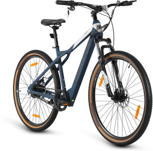 ninety one meraki 6ah battery 250watts ip65 bldc motor front suspension  matt blue 29 inches single speed lithium-ion li-ion electric cycle