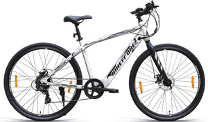 ninety one spectre r7 700c 63ah battery 250watts ip65 bldc motor front suspension  silver 700c inches 7 gear lithium-ion li-ion electric cycle