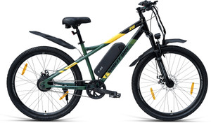 ninety one z2 78ah battery  front suspension  250watts ip65 bldc motor  green yellow 275 inches single speed lithium-ion li-ion electric cycle