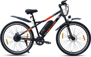 ninety one z2 78ah battery  front suspension  250watts ip65 bldc motor  black orange 275 inches single speed lithium-ion li-ion electric cycle
