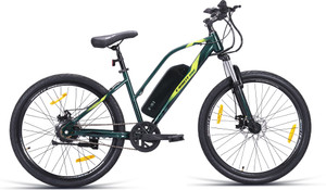 ninety one z5 78ah battery front suspension 250 watt ip65 bldc motor black green 26 inches single speed lithium-ion li-ion electric cycle