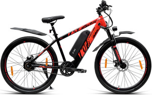 ninety one zx 104ah battery front suspension 250watts ip65 bldc motor red black 275 inches single speed lithium-ion li-ion electric cycle