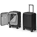 NINETYGO Carry On Luggage 22x14x9 Airline Approved, Top Opening Luggage 20 Inch Suitcase, Expandable, PC Hard Shell, Larger Capacity Carryon, TSA Lock, 360° Spinner Wheels (Black, HBP)