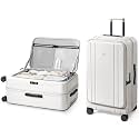 NINETYGO Large Checked Luggage 28 Inch, Top Opening Luggage Checking In Luggage, Expandable, PC Hard Shell, Larger Capacity Checked, TSA Lock, 360° Spinner Wheels (White,HBP)