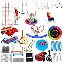 Ninja Warrior Obstacle Course for Kids 56ft Slackline with 11 Accessories