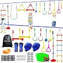 Ninja Warrior Obstacle Course for Kids Outside - 12 Obstacle Accessories ,Ninja Slackline (2x52ft)Exercise Balance,Slack Lines for Backyard for Kids