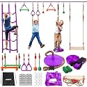 Ninja Warrior Obstacle Course for Kids-Slackline 52ft with 9 Accessries