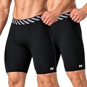 NINQ Mens 2 Pack Polyester Yoga Short