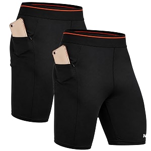 NINQ Mens 2 Pack Polyester Yoga Short