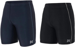 ninq solid men black dark blue tights