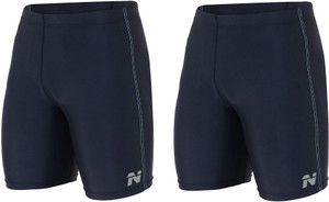 ninq solid men dark blue tights