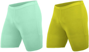 ninq solid men light blue green tights