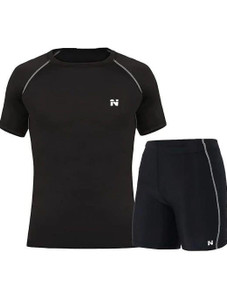 NINQ Solid Sporty Men Round Neck Black