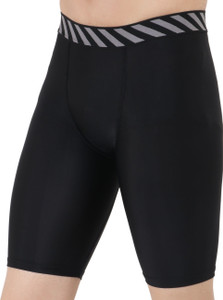 NINQ Solid Striped Men Black Compression Shorts
