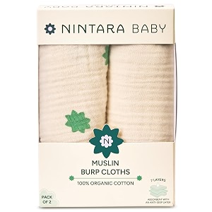 NINTARABABY Burp Cloths - 100 Organic Muslin