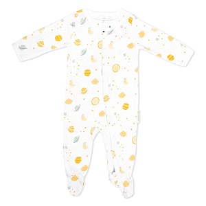 NINTARABABY Zip-Up Footed Bodysuit - 100 Organic