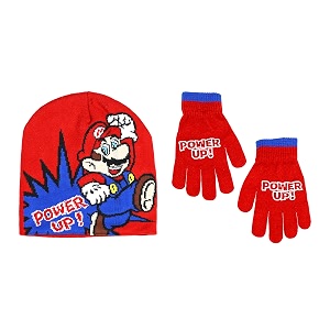 nintendo boys39 little super mario hat and gloves cold weather set age 4-7