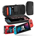 Nintendo Switch with Neon Blue and Neon Red Joy‑Cons and Signature Series Travel Case