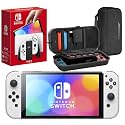 Nintendo Switch OLED with Signature Series Travel Case | Vivid 7” OLED Screen with 64 GB Internal Storage, Enhanced Audio, and Wide Adjustable Stand (White)