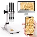 4K Microscope with Professional Stand for iPhone Android PC, 50-1000X Digital USB Microscope Endoscope HD Camera for All Cellphones iPad Android Tablet Windows Mac Chrome Linux
