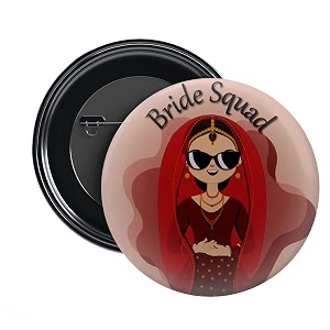 ladkewaleladkiwale groom squadbride squad wedding badges props  batches for wedding bachelorreception party and events  multicolour  size 58mm brides family pack of 50