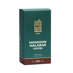 nion monsoon malabar coffee beans 250gm  coffee whole beans arabica medium roast for french press  100 arabica whole bean