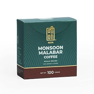 nion monsoon malabar coffee beans 100gm  coffee whole beans arabica medium roast for french press  100 arabica whole bean
