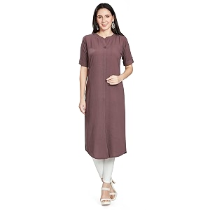 nioni women39s poly linen crepe kurti for office wear casual fit with manderianround neck collar straight cut design and folded elbow sleeves m to 7xl s to 7xl