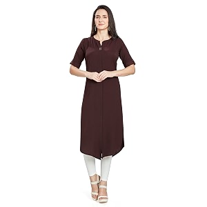 nioni women39s poly linen crepe kurti for office wear casual fit with manderianround neck collar straight cut design and folded elbow sleeves m to 7xl s to 7xl