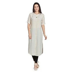nioni women39s poly linen crepe kurti for office wear casual fit with manderianround neck collar straight cut design and folded elbow sleeves m to 7xl s to 7xl
