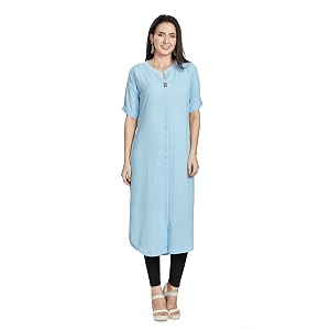 nioni women39s poly linen crepe kurti for office wear casual fit with manderianround neck collar straight cut design and folded elbow sleeves m to 7xl s to 7xl