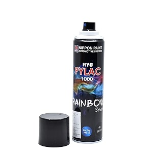 nippon paint ryo pylac acrylic spray paint glossy finish black color  ready to use multi-purpose diy paint for car bike furniture amp craft  metal wood plastic frp pop 300 ml