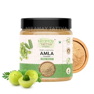 niramay tattva amla powder indian gooseberry for hair growth 200g black colour drinking and eating