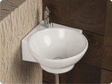 Nirant Corner Wash Basin for Bathroom White