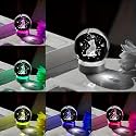 3D Cat Crystal Ball Lamp with Automatic Light Changing LED Wooden Base - Night Light for Kids, 3D Crystal Ball, Butterfly Cat Night Lamp, Galaxy Balls (16 Color Hand)