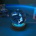 3D Dolphin Crystal Ball Lamp with Light Changing 2.36 Inch Wooden Base - Dolfin Love Night Light - 3D Crystal Ball - Dolphin Lamp - Dolphen Crystals Bal LED Night Lights