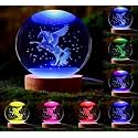 3D Cat Crystal Ball Lamp with 2.36 Inch LED Wooden Base - Solar System Night Light, 3D Crystal Ball, Cats Crystals Bal Night Lamp, 3D Cat Night Lamp (CA-1)
