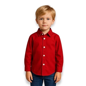 Niren Enterprise Boys Red Full Sleeve Cotton