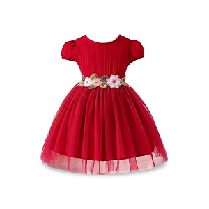 Niren Enterprise Girls Lilac Flower Waist Tulle