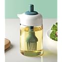 Nirency 230 ml Oil Dispenser with Brush, Oil Containers for Kitchen, Oil Bottle for Kitchen, Oil Bottle with Brush, Oil Can for Cooking, Baking, BBQ, Marinating (Pack of 1 – Multi Colour)