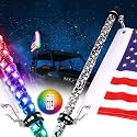 Nirider 2ft LED Whip Lights with Flag Pole Remote Control Spiral RGB Chase Light Offroad Warning Lighted Antenna LED Whips for UTV, ATV, SXS, RZR, Can-am, Golf Cart, Truck, Sand, Buggy Dune