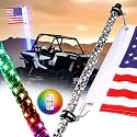 Nirider 4ft LED Whip Light with Flag Pole Remote Control Spiral RGB Chase Light Offroad Warning Lighted Antenna LED Whips for UTV, ATV, Off Road, Truck, Sand, Buggy Dune, RZR, Can-am, Boat