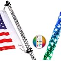 Nirider 5ft LED Whip Light with Flag Pole Remote Control Spiral RGB Chase Light Offroad Warning Lighted Antenna LED Whips for UTV, ATV, Off Road, Truck, Sand, Buggy Dune, RZR, Can-am, Boat