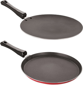 nirlon 3 layer non-stick coating non induction base aluminium cookware 2-piece set stew pan 275 cm diameter 0 l capacity aluminium non-stick